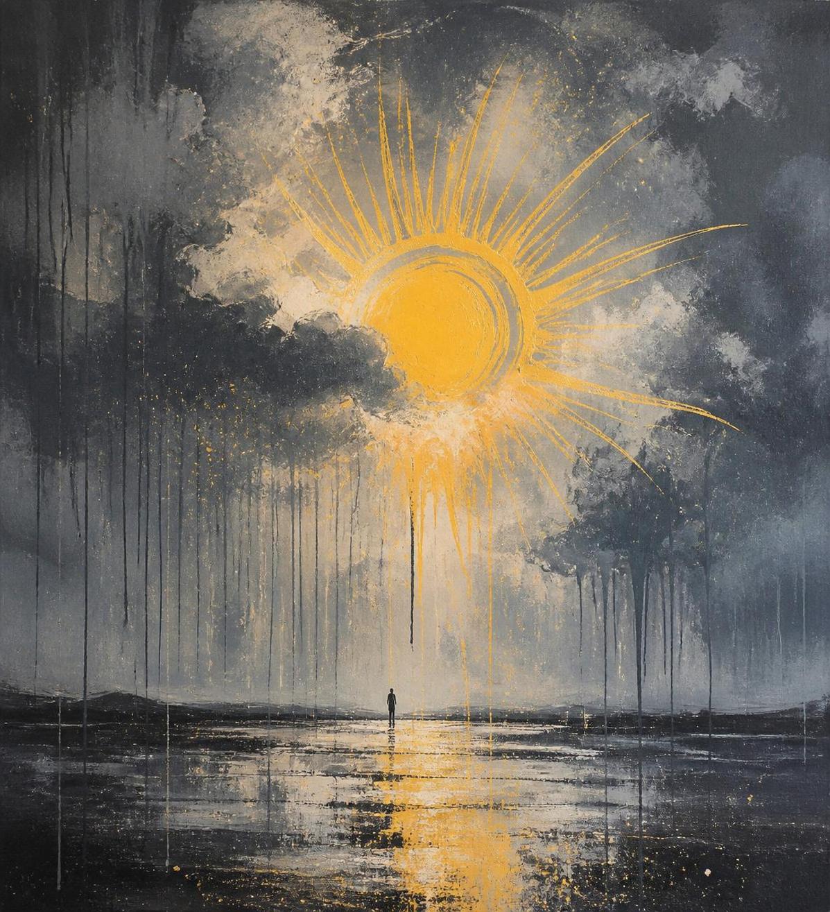 découvrez 'elle viendra un jour de pluie dessiner le soleil', une exploration poétique et pleine d'espoir à travers l'art contemporain qui illumine les jours sombres.
