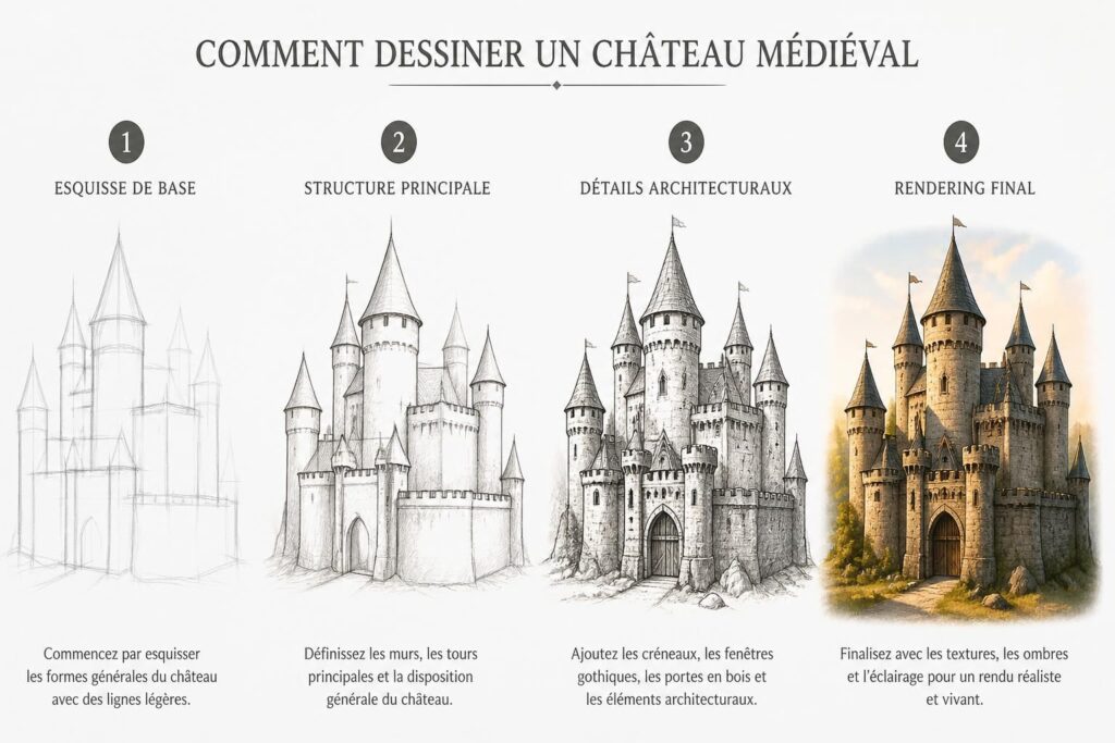 découvrez comment dessiner un château facilement avec nos étapes simples et guidées, parfaites pour réussir votre dessin même si vous êtes débutant.