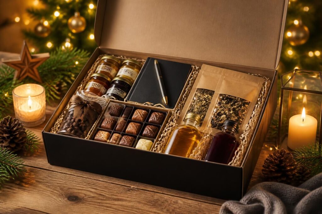 découvrez notre coffret cadeau noël avec des choix gourmands et personnalisés, parfaits pour homme et femme. offrez un cadeau unique et savoureux pour les fêtes.