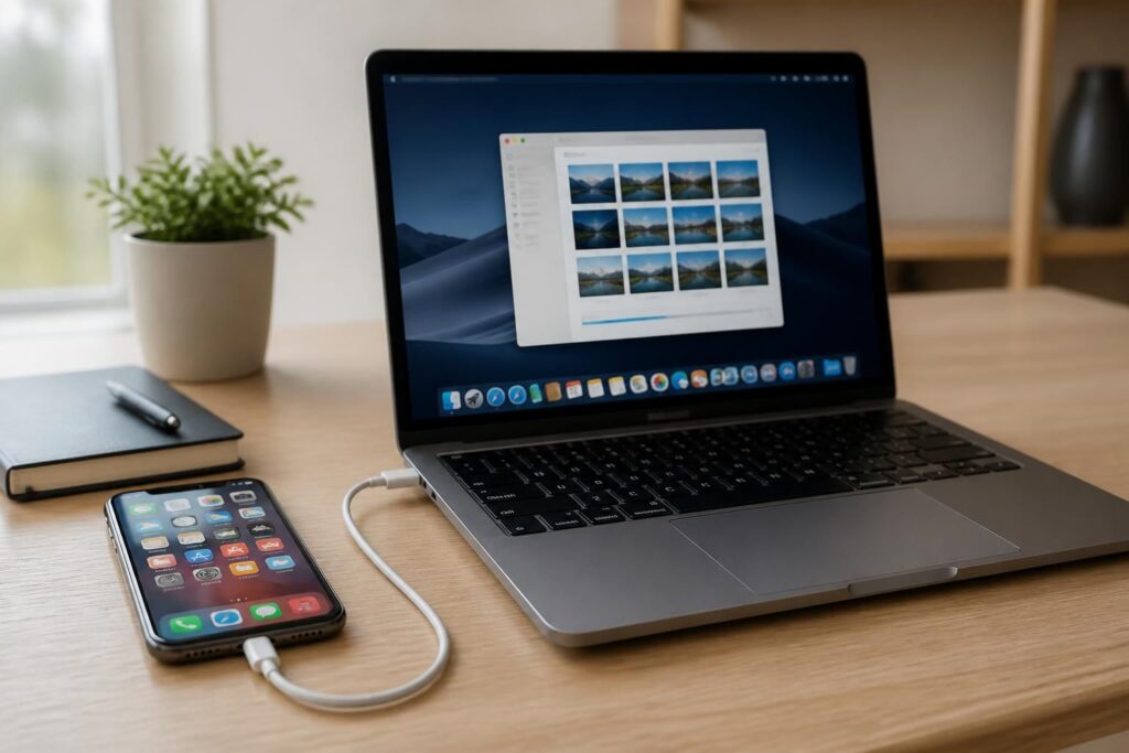 apprenez à transférer facilement vos photos de votre iphone vers votre pc à l'aide d'un câble usb, sans complications ni perte de qualité.